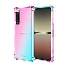 Funda Silicona Ultrafina Carcasa Transparente Gradiente para Sony Xperia 5 IV Azul Cielo