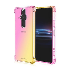 Funda Silicona Ultrafina Carcasa Transparente Gradiente para Sony Xperia PRO-I Amarillo