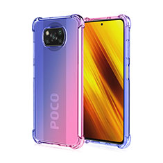 Funda Silicona Ultrafina Carcasa Transparente Gradiente para Xiaomi Poco X3 Pro Azul