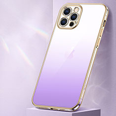 Funda Silicona Ultrafina Carcasa Transparente Gradiente S01 para Apple iPhone 14 Pro Max Morado