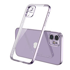 Funda Silicona Ultrafina Carcasa Transparente H01 para Apple iPhone 12 Max Morado