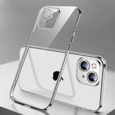 Funda Silicona Ultrafina Carcasa Transparente H01 para Apple iPhone 15 Plus Plata