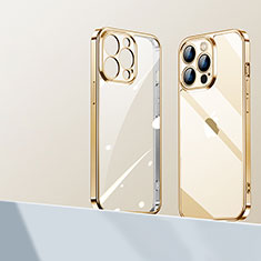 Funda Silicona Ultrafina Carcasa Transparente H01 para Apple iPhone 16 Pro Max Oro