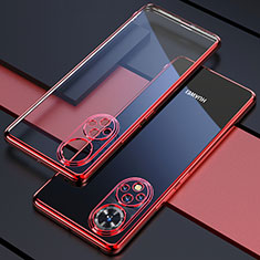 Funda Silicona Ultrafina Carcasa Transparente H01 para Huawei Honor 50 5G Rojo