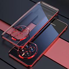 Funda Silicona Ultrafina Carcasa Transparente H01 para Huawei Mate 50 Pro Rojo