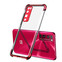 Funda Silicona Ultrafina Carcasa Transparente H01 para Huawei Nova 7 Pro 5G Rojo