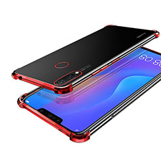 Funda Silicona Ultrafina Carcasa Transparente H01 para Huawei P Smart+ Plus Rojo