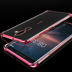 Funda Silicona Ultrafina Carcasa Transparente H01 para Nokia 7 Plus Oro Rosa