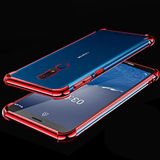 Funda Silicona Ultrafina Carcasa Transparente H01 para Nokia C3 Rojo