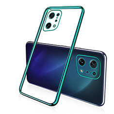 Funda Silicona Ultrafina Carcasa Transparente H01 para Oppo Find X5 Pro 5G Verde