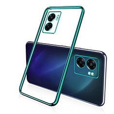 Funda Silicona Ultrafina Carcasa Transparente H01 para Oppo K10 5G India Verde