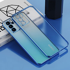 Funda Silicona Ultrafina Carcasa Transparente H01 para Oppo Reno6 5G Azul