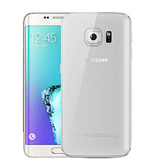 Funda Silicona Ultrafina Carcasa Transparente H01 para Samsung Galaxy S6 Edge+ Plus SM-G928F Gris