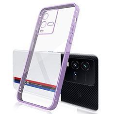 Funda Silicona Ultrafina Carcasa Transparente H01 para Vivo iQOO 10 5G Morado