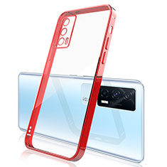 Funda Silicona Ultrafina Carcasa Transparente H01 para Vivo iQOO 7 India 5G Rojo