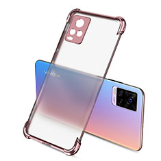 Funda Silicona Ultrafina Carcasa Transparente H01 para Vivo V20 Pro 5G Oro Rosa