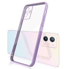 Funda Silicona Ultrafina Carcasa Transparente H01 para Vivo Y33e 5G Morado