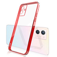 Funda Silicona Ultrafina Carcasa Transparente H01 para Vivo Y33e 5G Rojo