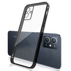 Funda Silicona Ultrafina Carcasa Transparente H01 para Vivo Y55 5G Negro