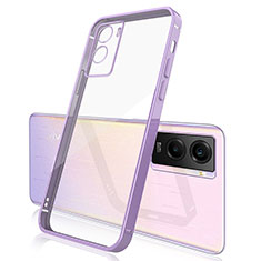 Funda Silicona Ultrafina Carcasa Transparente H01 para Vivo Y55s (2021) Morado