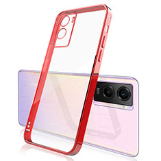 Funda Silicona Ultrafina Carcasa Transparente H01 para Vivo Y72t Rojo