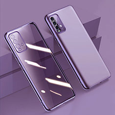 Funda Silicona Ultrafina Carcasa Transparente H01 para Xiaomi Redmi Note 9 4G Morado