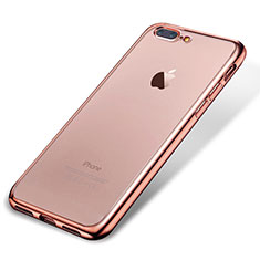 Funda Silicona Ultrafina Carcasa Transparente H02 para Apple iPhone 7 Plus Oro Rosa