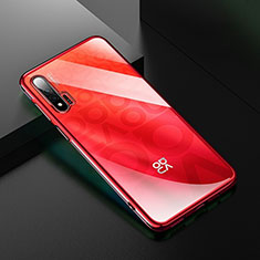 Funda Silicona Ultrafina Carcasa Transparente H02 para Huawei Nova 6 Rojo