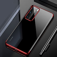 Funda Silicona Ultrafina Carcasa Transparente H02 para Huawei P40 Pro Rojo