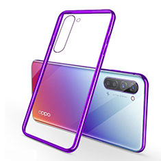 Funda Silicona Ultrafina Carcasa Transparente H02 para Oppo F15 Morado