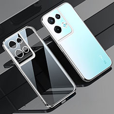 Funda Silicona Ultrafina Carcasa Transparente H02 para Oppo Reno9 Pro 5G Plata