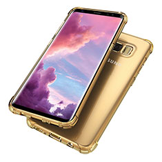 Funda Silicona Ultrafina Carcasa Transparente H02 para Samsung Galaxy S8 Plus Oro