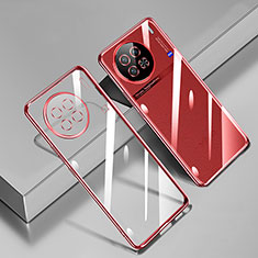 Funda Silicona Ultrafina Carcasa Transparente H02 para Vivo X90 Pro+ Plus 5G Rojo