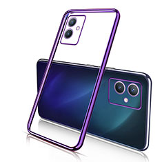 Funda Silicona Ultrafina Carcasa Transparente H02 para Vivo Y55 5G Morado