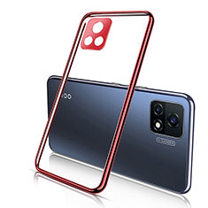 Funda Silicona Ultrafina Carcasa Transparente H02 para Vivo Y72 India Rojo