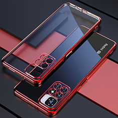 Funda Silicona Ultrafina Carcasa Transparente H02 para Xiaomi Redmi Note 11T 5G Rojo