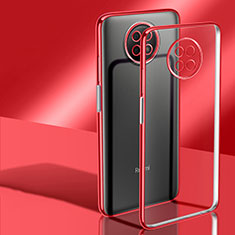 Funda Silicona Ultrafina Carcasa Transparente H02 para Xiaomi Redmi Note 9 5G Rojo