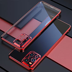 Funda Silicona Ultrafina Carcasa Transparente H03 para Oppo Find X3 5G Rojo