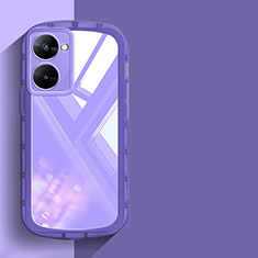 Funda Silicona Ultrafina Carcasa Transparente H03 para Realme V30 5G Morado