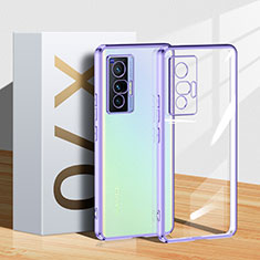 Funda Silicona Ultrafina Carcasa Transparente H03 para Vivo X70 5G Morado