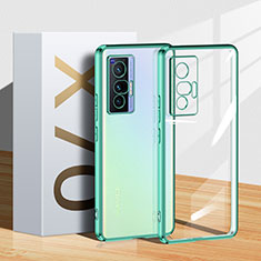 Funda Silicona Ultrafina Carcasa Transparente H03 para Vivo X70t Verde