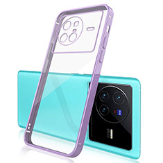 Funda Silicona Ultrafina Carcasa Transparente H03 para Vivo X80 5G Morado