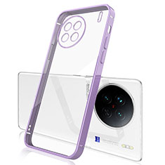 Funda Silicona Ultrafina Carcasa Transparente H03 para Vivo X90 Pro+ Plus 5G Morado