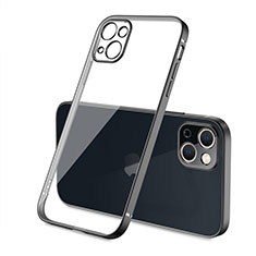 Funda Silicona Ultrafina Carcasa Transparente H04 para Apple iPhone 13 Mini Negro