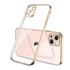 Funda Silicona Ultrafina Carcasa Transparente H04 para Apple iPhone 14 Oro