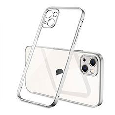 Funda Silicona Ultrafina Carcasa Transparente H04 para Apple iPhone 14 Plus Plata