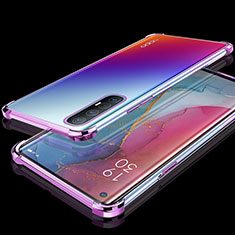 Funda Silicona Ultrafina Carcasa Transparente H04 para Oppo Find X2 Neo Morado