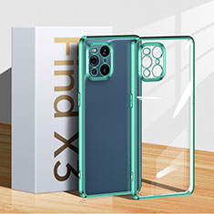 Funda Silicona Ultrafina Carcasa Transparente H04 para Oppo Find X3 5G Verde