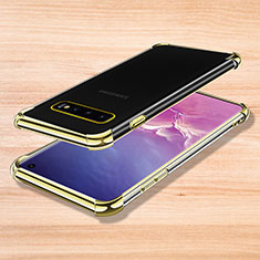Funda Silicona Ultrafina Carcasa Transparente H04 para Samsung Galaxy S10 Oro