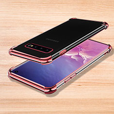 Funda Silicona Ultrafina Carcasa Transparente H04 para Samsung Galaxy S10 Oro Rosa